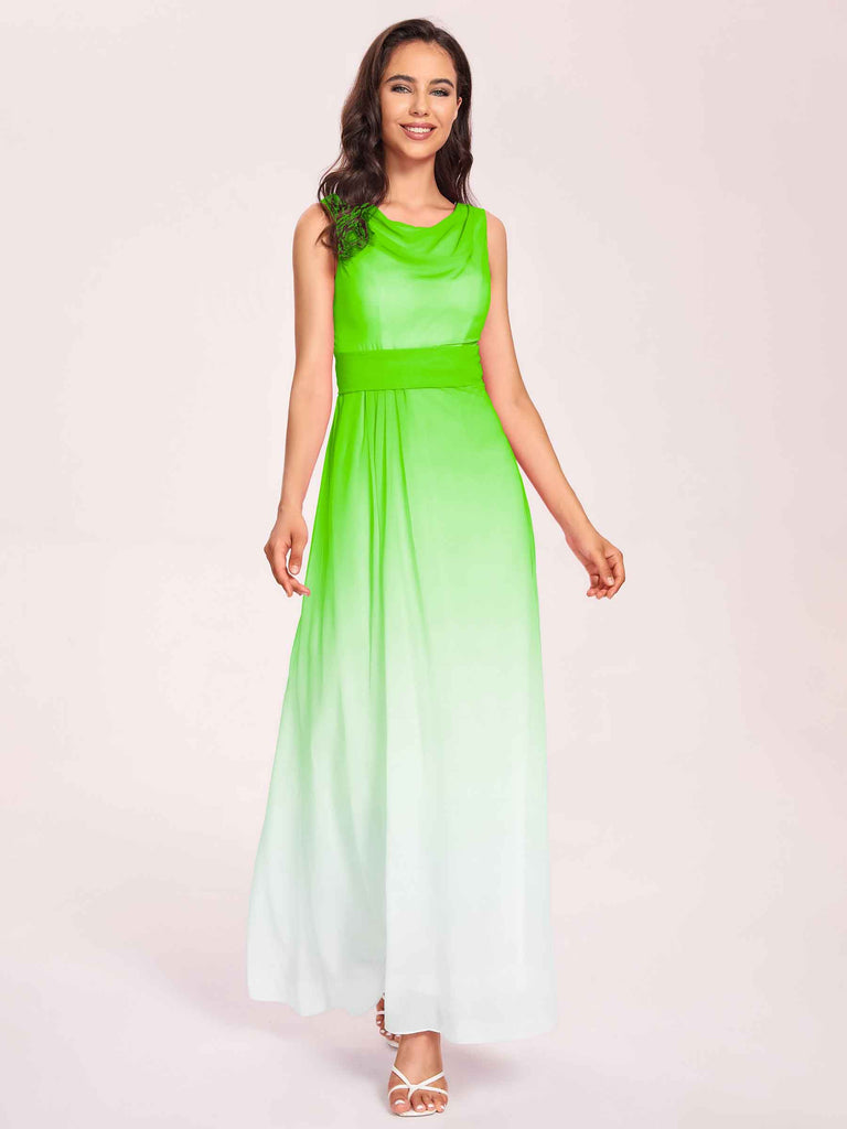 Elegant A-line Ombre Chiffon Maxi Long Bridesmaid Dresses - ChicSew Elegant A-line Ombre Chiffon Maxi Long Bridesmaid Dresses - ChicSew