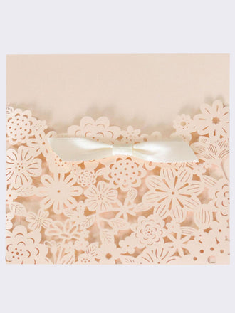 Small Flower Wedding Greeting Card, Hollow Out Invitation Letter, HK-296