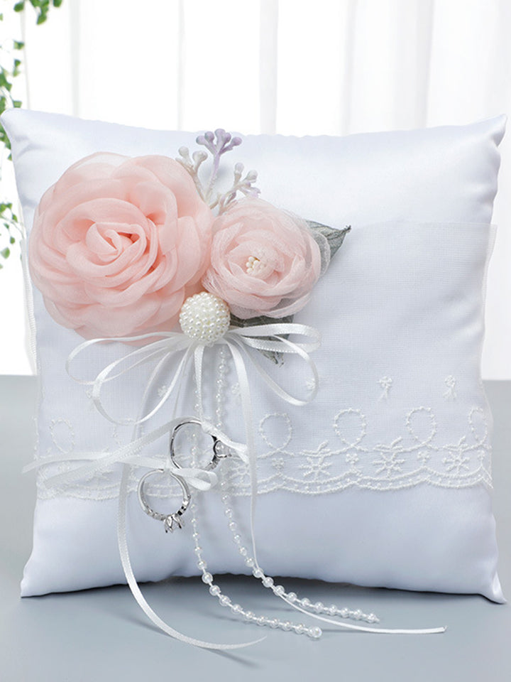 New Arrival Creative and Unique Portable Simulation Flower Decoration Wedding Ring Pillow, JZH-5944