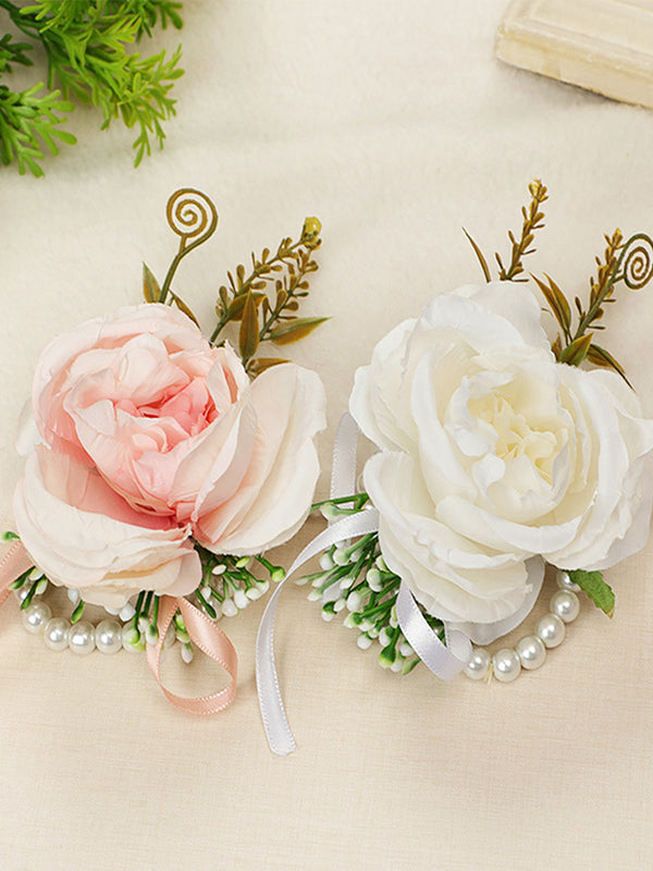 Wedding Pearl Bracelet Bride Wrist Flower Wedding Bridesmaid Sister Group Decorations Wrist Flower, CG61426