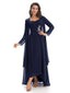 Elegant A-line Chiffon Long Sleeves High-Low Mother of The Bride Dresses In Stock