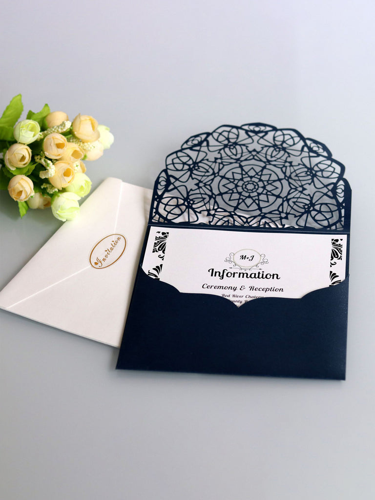 Hot Selling European Wedding Greeting Card, Hollow Out Holiday Invitation Letter, HK-106