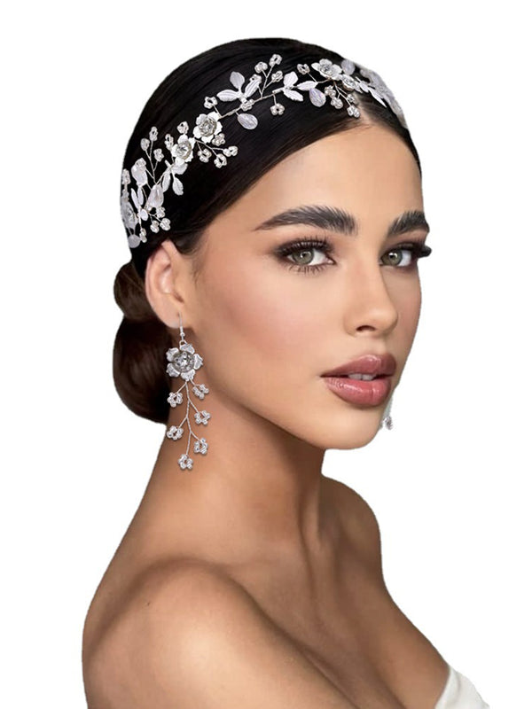 Sparkly Mori Headband Crystal Hair Accessories Alloy Flowers, HP350