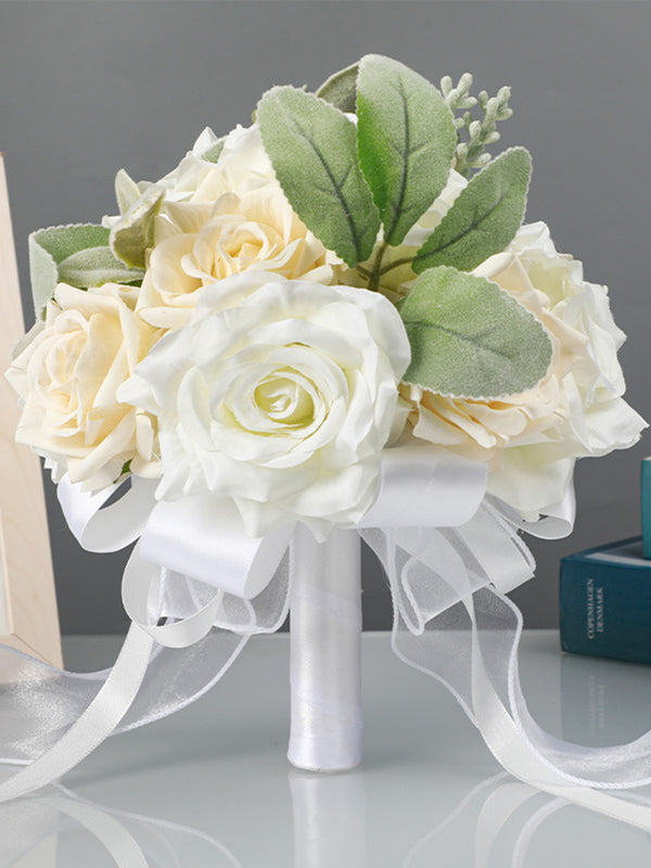 Wedding Flower For The Groom And Bride, Simulated Rose Wedding Bouquet, WF28