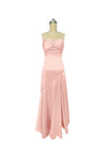 Pearl Pink Delicate Straps Sheath Boho Maxi For Bridesmaids