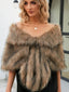 Faux Fur Shawl Wrap Stole Shrug Winter Bridal Wedding Cover Up