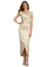 Elegant V-Neck Off Shoulder Sleeveless Ruching Sheath Mother Of The Bride Dresses