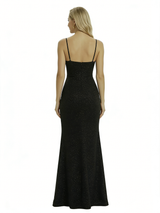 ChicSew Sparkly Glitter Jersey V-neck Side Slit Mermaid Prom Dress