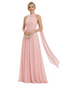 Elegant Mother of The Bride Dress Unique Halter Chiffon Pleated Long A-Line Formal Gown