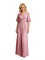 Elegant Flutter Sleeve V-Neck Chiffon A-line Long Mother of The Bride Dresses