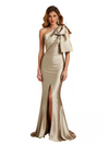 Elegant Side Slit Sleeveless Silky Satin Mermaid Floor-Length Mother Of The Bride Dresses