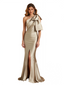 Elegant Side Slit Sleeveless Silky Satin Mermaid Floor-Length Mother Of The Bride Dresses