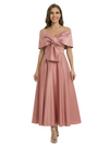 Beautiful Off Shoulder Satin Ankle Length Mother of The Bride Dresses