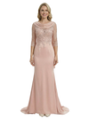 Chicsew Mother of The Bride Dress Satin Cowl 3/4 Sleeve Lace Trumpet Maxi Gown Beautiful Timeless Look