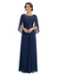 Elegant Short Sleeves Lace Chiffon A-Line Mother of The Bride Dresses