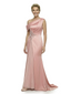 Unique One Shoulder Sleeveless Mother of The Groom Dress Classy Ruched Satin Maxi Gown with Sparkly Embellishments