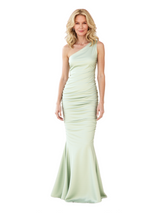 Elegant Soft Satin Sleeveless One Shoulder Mermaid Floor-Length Mother Of The Bride Dresses