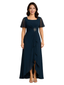 Elegant Flutter Sleeves Square Neck Chiffon Maxi Mother of The Bride Dresses