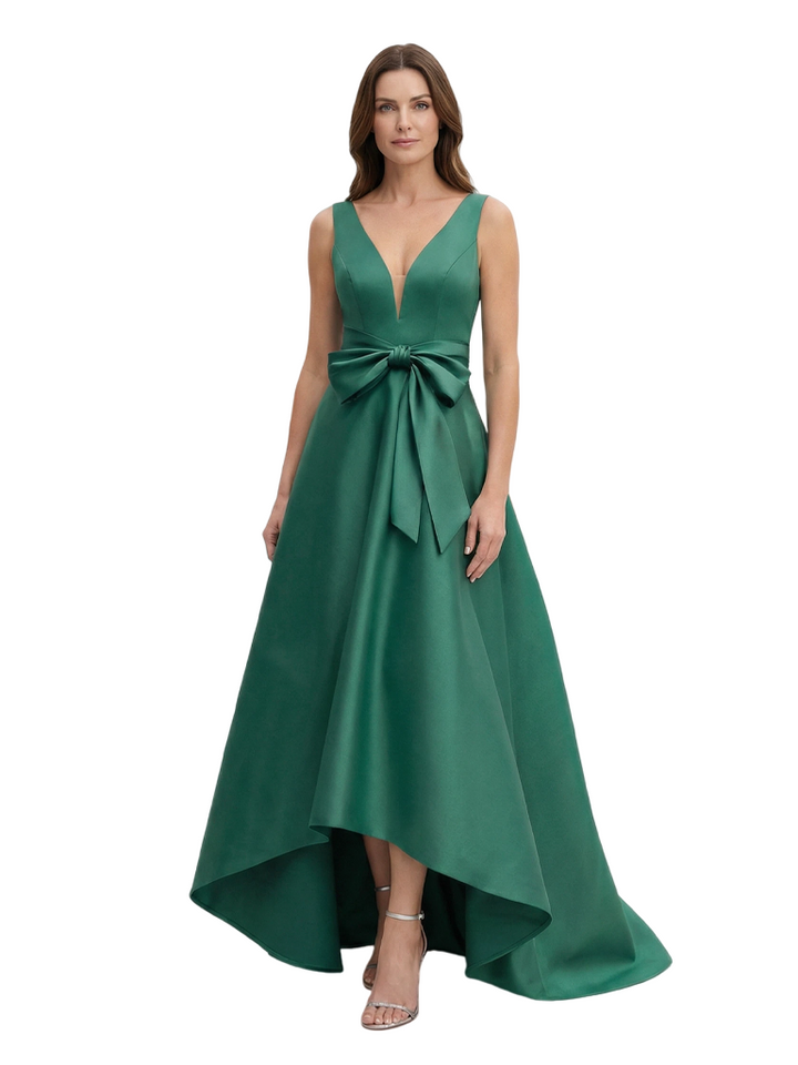 Elegant V-Neck High Low V-Neck Sleeveless A-Line Mother Of The Bride Dresses