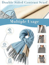 Double Sided Cashmere Scarf Large Pashmina Wedding Shawl