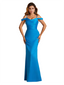 Elegant Cold Shoulder Soft Satin Simple Mermaid Long Bridesmaid Dresses Online
