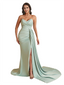 Sexy Mermaid Sweetheart Side Slit Ruched Silky Satin Unique Long Bridesmaid Dresses Online