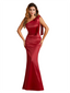 Elegant One Shoulder Soft Satin Simple Mermaid Long Bridesmaid Dresses Online