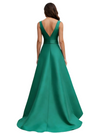 Elegant V-Neck Spaghetti Straps V-Neck Sleeveless A-Line Mother Of The Bride Dresses