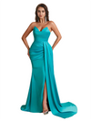 Sexy Sweetheart Mermaid Side Slit Satin Long Bridesmaid Dresses Online