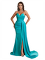 Sexy Sweetheart Mermaid Side Slit Satin Long Bridesmaid Dresses Online