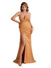 Sexy Sweetheart Silky Satin Mermaid Side Slit Long Bridesmaid Dresses Online