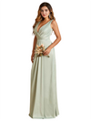 Sexy V-Neck Soft Satin Formal A-Line Long Bridesmaid Dresses Online