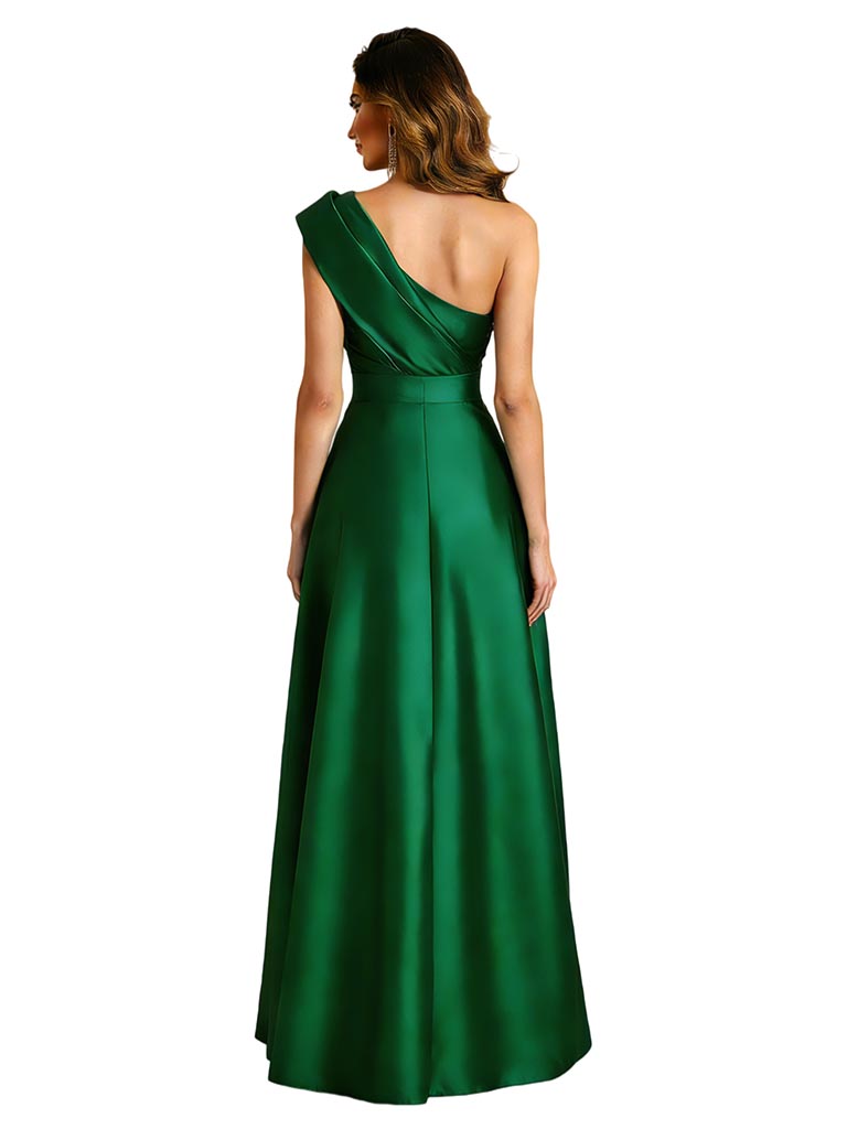 Elegant Side Slit Sleeveless Silky Satin A-Line Floor-Length Mother Of The Bride Dresses