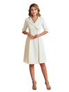 Elegant Half Sleeves Mother of the Bride Dresses With a Lapel Collar For Women