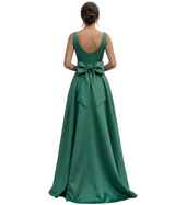 Elegant V-Neck Sleeveless Simple Satin A-Line Mother Of The Bride Dresses