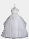 Flower Girls Satin Tulle Princess Pageant Dress for Wedding Kids Tutu Dress