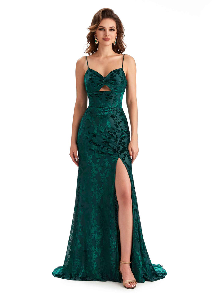 Long Winter Floral Velvet Bridesmaid Dresses - ChicSew