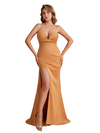 Sexy Sweetheart Silky Satin Mermaid Side Slit Long Bridesmaid Dresses Online