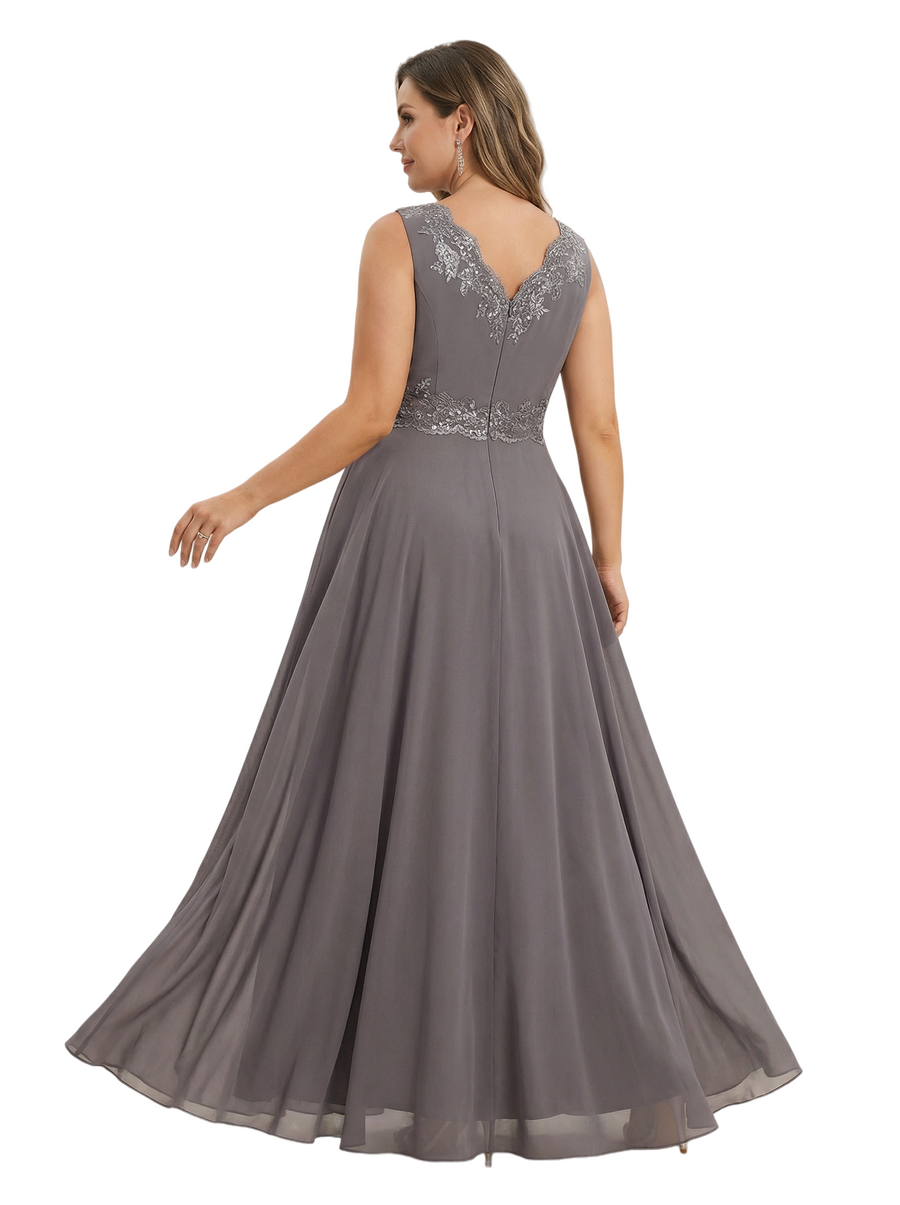 Elegant Lace Chiffon A-Line Mother of The Bride Dresses and Jacket