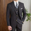 Black Casual Men's 3 pieces Suit Wide Peak Lapel Flat Tuxedo CN498