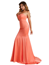 Sexy Strapless Sweetheart Mermaid Soft Satin Pretty Long Bridesmaid Dresses