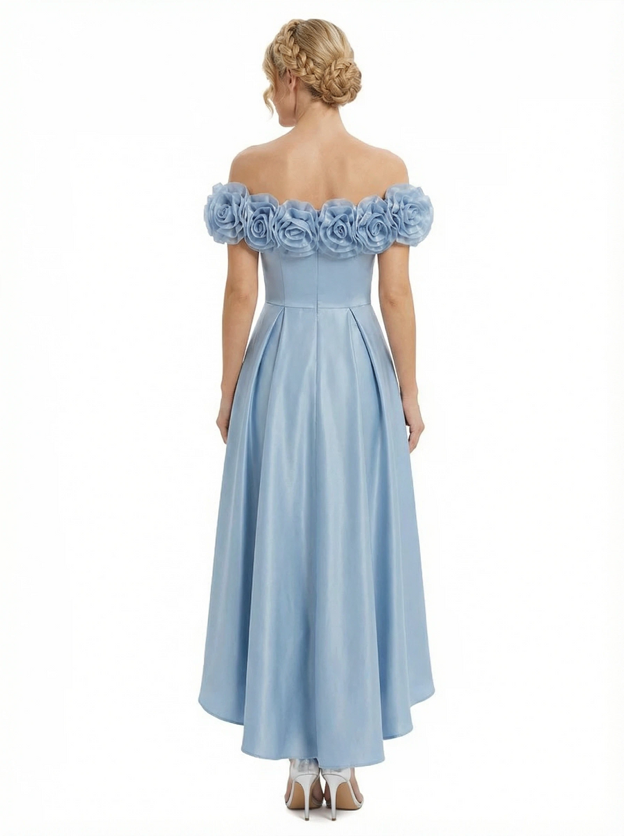 Morden Off Shoulder A-Line Satin High Low Mother of the Bride Dresses