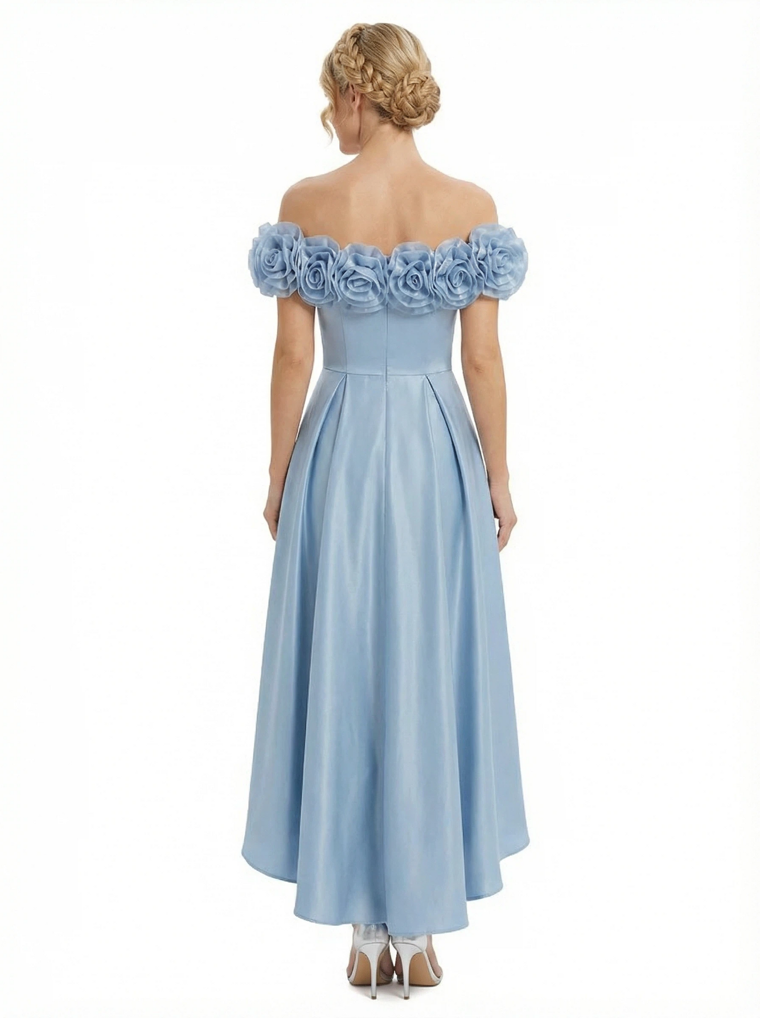 Morden Off Shoulder A-Line Satin High Low Mother of the Bride Dresses