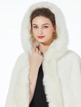 Hooded Faux Fur Shawl Wrap Stoles for Brides