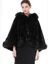 Hooded Faux Fur Shawl Wrap Stoles for Brides