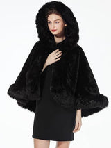 Hooded Faux Fur Shawl Wrap Stoles for Brides