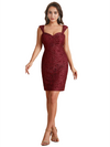 Elegant Lace Sheath Knee Length Midi Mother Of The Bride Dresses With Jacket