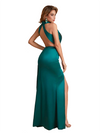 Sexy Silky Satin Halter Mermaid Side Slit Long Bridesmaid Dresse Online