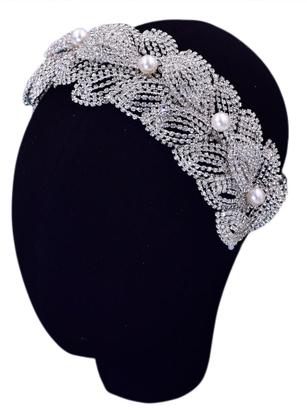 Sparkly Luxury Rhinestone Pearl Headband for Women, HP03