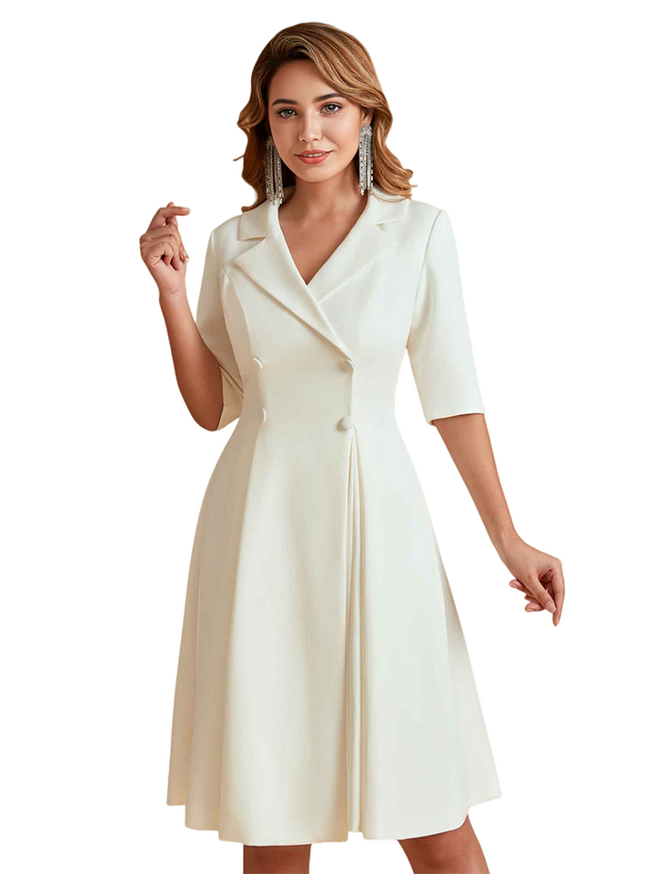Elegant Half Sleeves Mother of the Bride Dresses With a Lapel Collar For Women
